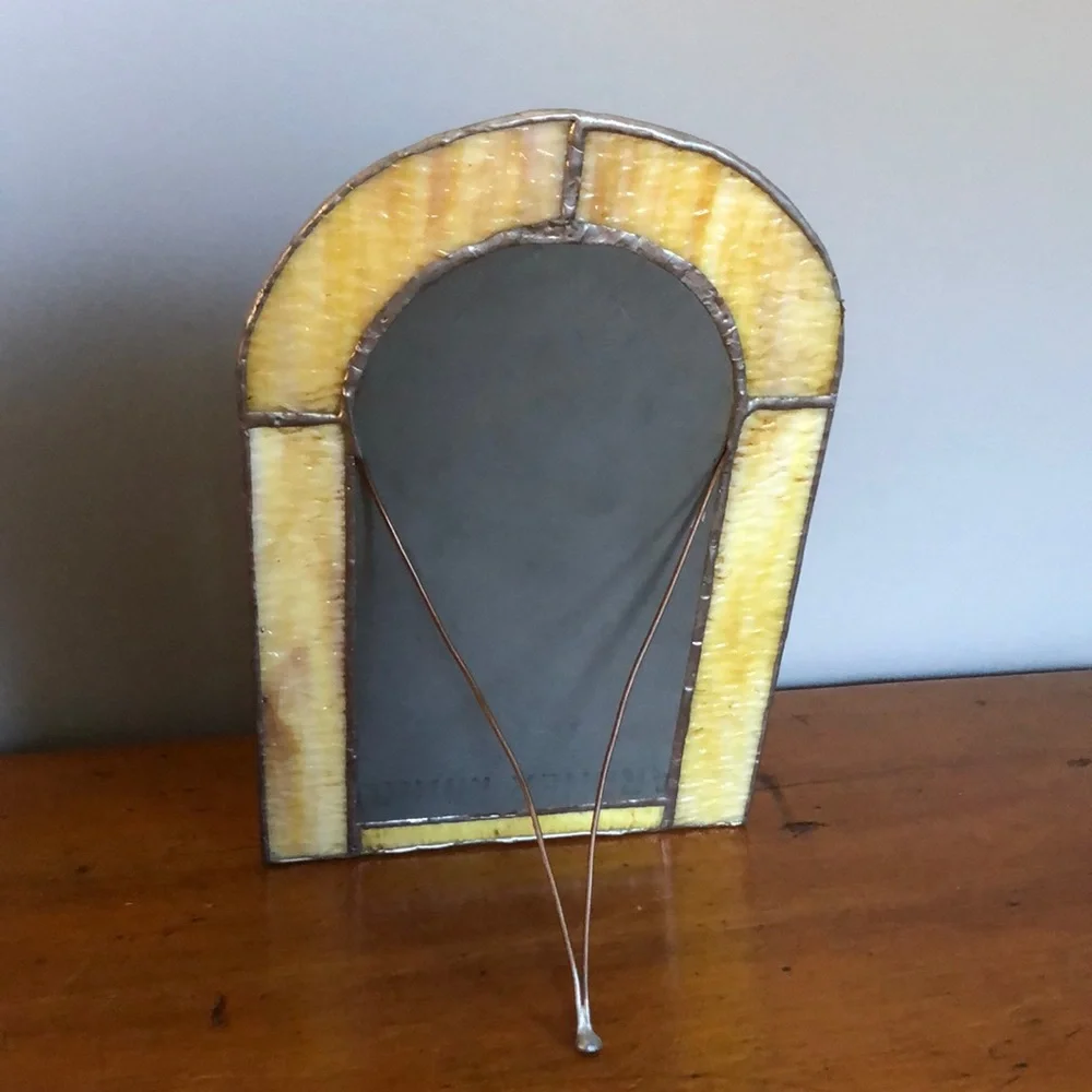 Vintage Stained Glass Vanity Mirror